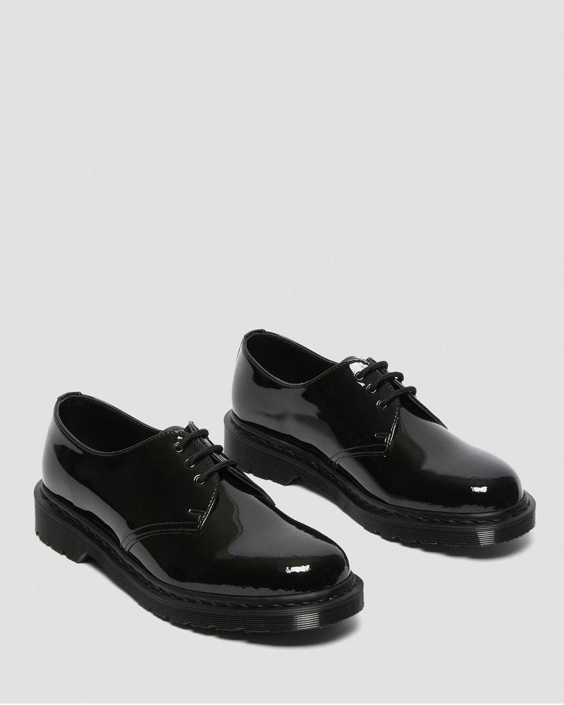 Dr Martens 1461 Made in England Mono Lak Leren Oxford Schoenen Heren Zwart | NL 21KOR